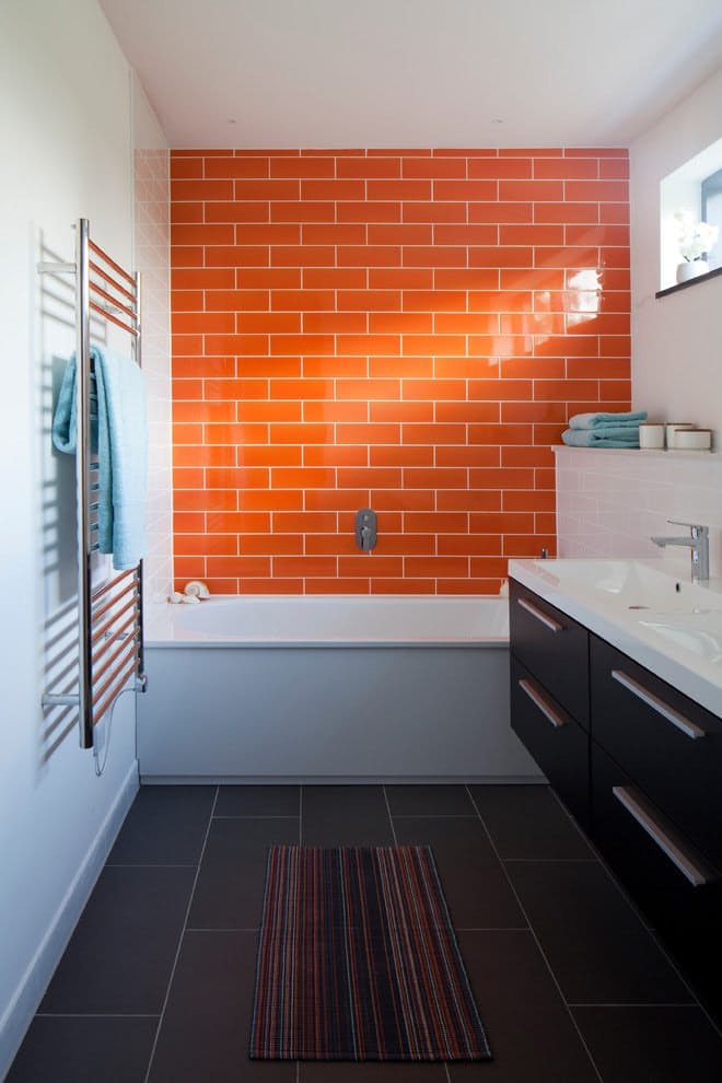 Bold Coloured Bathroom Wall